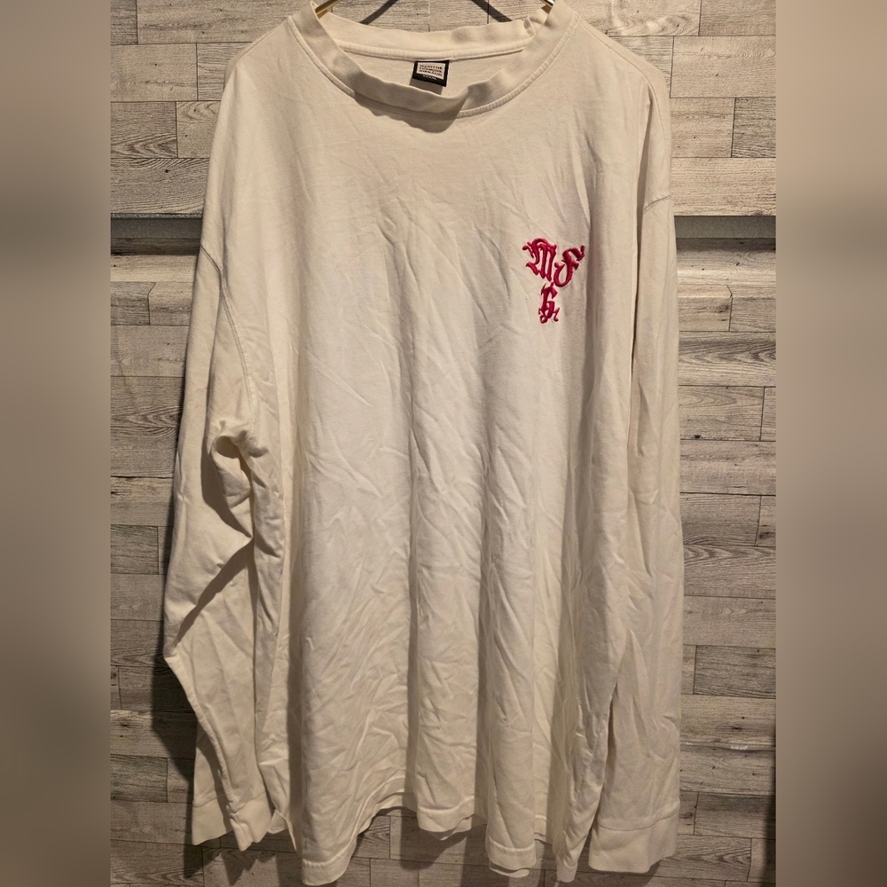 Vintage Marithe Francois Girbaud White Long Sleeve Tee with Red Chest Script